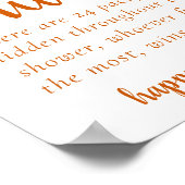 秋ベビーシャワー |焦げオレンジおしゃぶり狩り標識 ポスター (角)