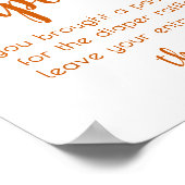 秋ベビーシャワー |焼きオレンジのおむつラッフルサイン ポスター (角)