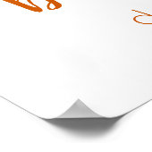 秋ベビーシャワー |燃えたオレンジ色のハートウェルカムサイン ポスター (角)