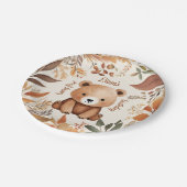 秋ベビーベア1年誕生日1月1日 ペーパープレート (アングル)