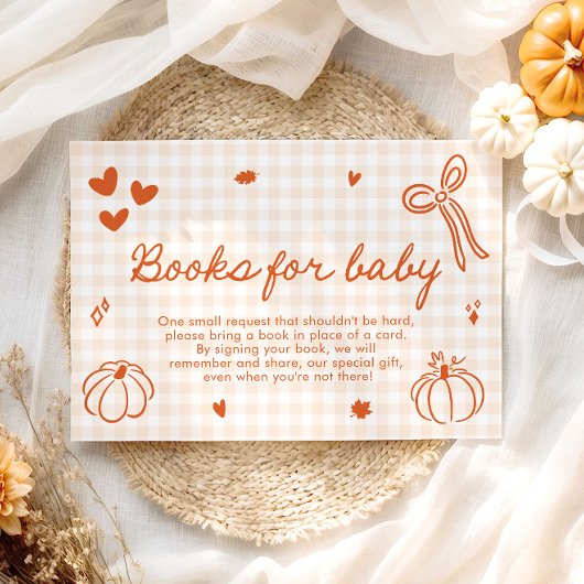 秋ベビー用の小さなカボチャの赤ちゃんシャワーブック エンクロージャーカード