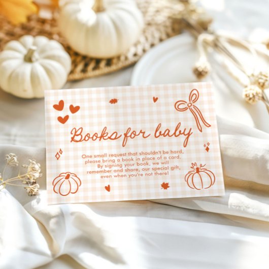 秋ベビー用の小さなカボチャの赤ちゃんシャワーブック エンクロージャーカード