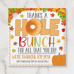 秋ベーゲルギフトラベル、感謝ギフト フェイバータグ