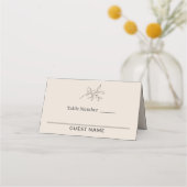 秋ベージュシンプルエレガントな結婚式 プレイスカード (正面)