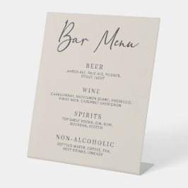 秋ベージュシンプルバーメニュー 台座サイン