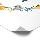 秋ベージュモノグラム子供部屋アートプリント ポスター (角)