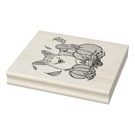 秋ペンブロークウェルシュコーギー(赤1)カボチャかわいい ラバースタンプ (スタンプ)