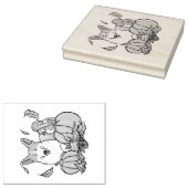 秋ペンブロークウェルシュコーギー(赤1)カボチャかわいい ラバースタンプ (押印)