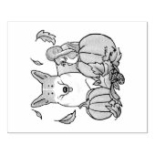 秋ペンブロークウェルシュコーギー(赤1)カボチャかわいい ラバースタンプ (インプリント)