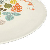 秋ホリデーハッピーサンクスギビングカラフル葉 カッティングボード (角)