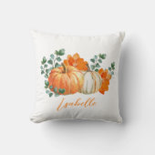 秋ホワイトとオレンジのカボチャフローラホームデコール クッション (正面)