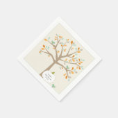 秋ホワイトカボチャの赤ちゃんシャワーと名前の日付 スタンダードカクテルナプキン (角)