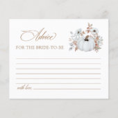 秋ホワイトカボチャブライダルシャワーアドバイスカード (正面)