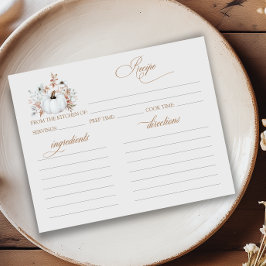 秋ホワイトカボチャブライダルシャワーレシピカード