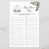 秋ホワイトカボチャベビー名競走ゲームカード (正面)