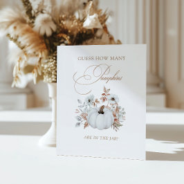 秋ホワイトカボチャ推測カボチャの数 台座サイン