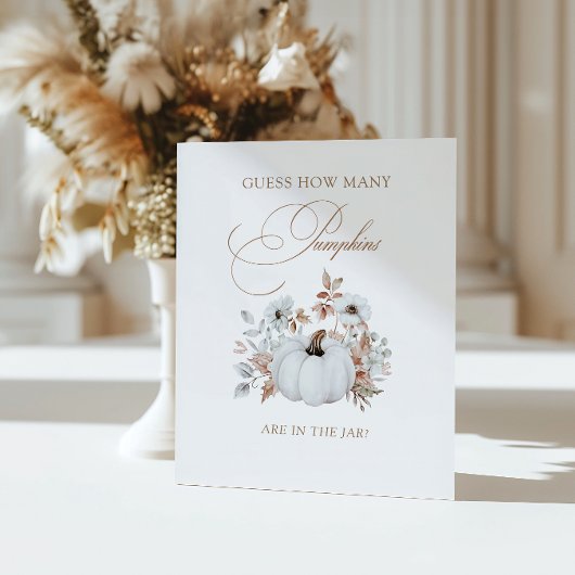 秋ホワイトカボチャ推測カボチャの数 台座サイン