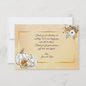 秋ホワイトカボチャ結婚ラストサンキューカード サンキューカード (裏面)