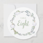 秋ホワイトカボチャ緑のテーブル番号 招待状 (裏面)