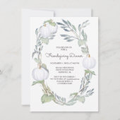 秋ホワイトカボチャ緑の友与え達 招待状 (正面)