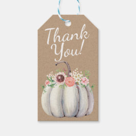秋ホワイトカボチャ赤ちゃんシャワー ギフトタグ