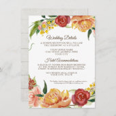 秋ホワイトパンプキンフローラブルゴ結婚ンディ詳細 エンクロージャーカード (正面/裏面)