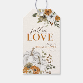 秋ホワイトパンプキンブライダルシャワーの恩恵 ギフトタグ