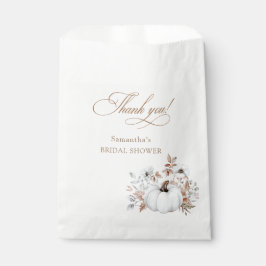 秋ホワイトパンプキンブライダルシャワー フェイバーバッグ