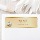 秋ホワイトラストパンプキ結婚ン ラベル (インサイチュ)