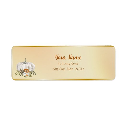 秋ホワイトラストパンプキ結婚ン ラベル (正面)