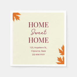 秋ホームスイートホームオープンハウス引っ越し祝いパーティー スタンダードカクテルナプキン