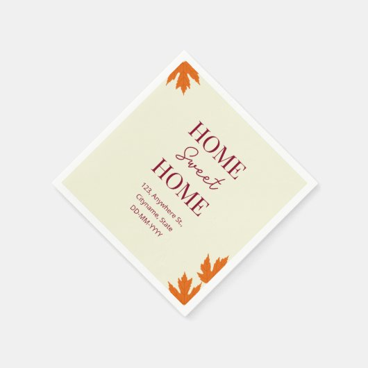 秋ホームスイートホームオープンハウス引っ越し祝いパーティー スタンダードカクテルナプキン (角)
