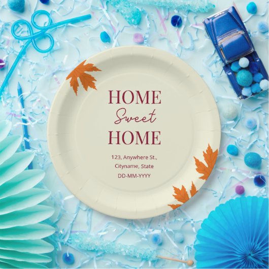 秋ホームスイートホームオープンハウス引っ越し祝いパーティー ペーパープレート (パーティー)