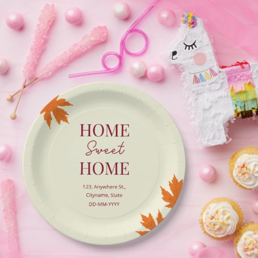 秋ホームスイートホームオープンハウス引っ越し祝いパーティー ペーパープレート (パーティー)