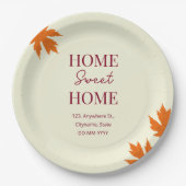 秋ホームスイートホームオープンハウス引っ越し祝いパーティー ペーパープレート (正面)