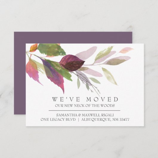 秋ホームムービングアナウンスメントウォーターカラー植物学 (正面/裏面)