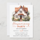 秋ホーム引っ越し祝いパーティーパーティー 招待状 (正面)