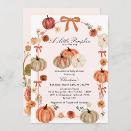 秋ボウボホパンプキンバビシャワー 招待状