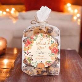 秋ボウボホパンプキン感謝していフローラあなた赤ちゃんシャワー ラウンドシール