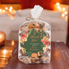 秋ボウボホパンプキン感謝していフローラあなた赤ちゃんシャワー ラウンドシール