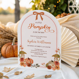 秋ボウリトルカボチャ女の子ベビーシャワー 招待状