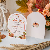 秋ボウリトルカボチャ女の子ベビーシャワー 招待状