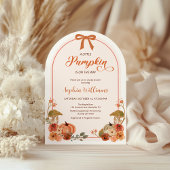 秋ボウリトルカボチャ女の子ベビーシャワー 招待状