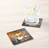 秋ボタニカルカボチャ紙コースター スクエアペーパーコースター (インサイチュ)