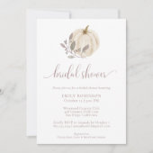 秋ボタニカルホワイトパンプキンブライダルシャワー 招待状 (正面)