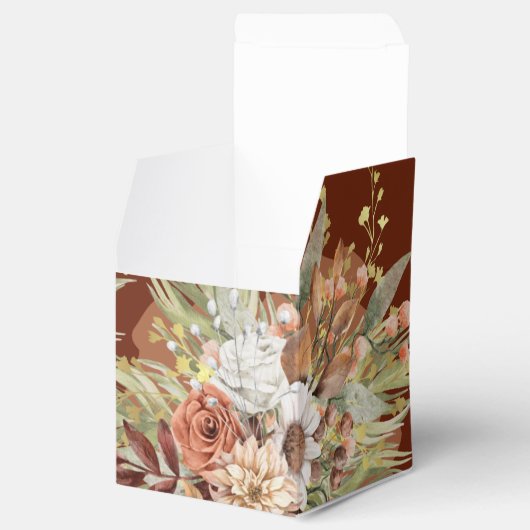 秋ボタニカル結婚式の引き出物ボックス(Rust) フェイバーボックス (オープン)