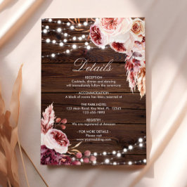 秋ボヘミアン素朴バラウッド結婚ズ詳細 エンクロージャーカード