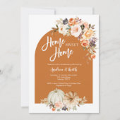 秋ボホアーチパンプキン引っ越し祝いパーティーパーティー 招待状 (正面)