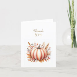 秋ボホウォーターカラーパンプキンサンクスギビング サンキューカード