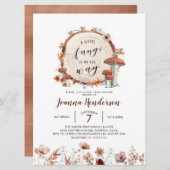 秋ボホウッドランドミュニティーベイビーシャワー招待状 招待状 (正面/裏面)